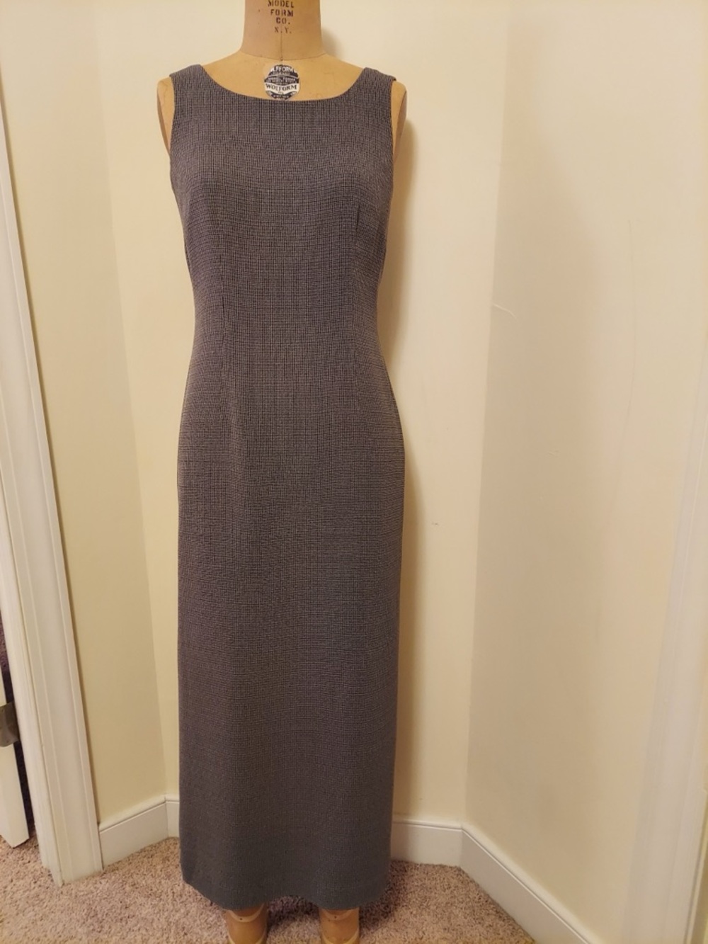 Ann Taylor Sleeveless Charcoal Gray Maxi Sheath Dress
